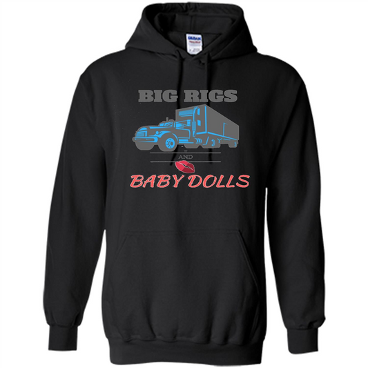 Trucker T-shirt Big Rigs And Baby Dolls Black