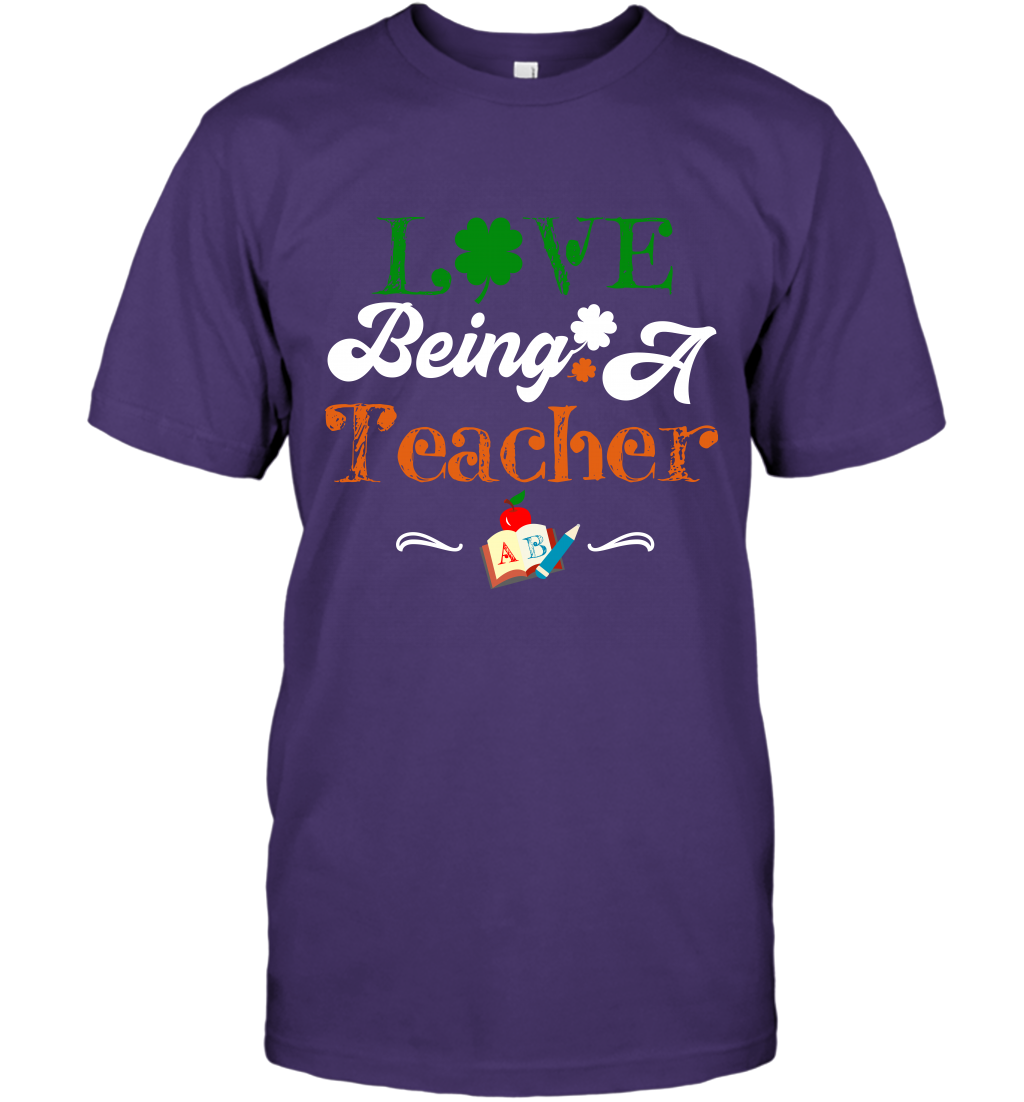 Love Being A Teacher Saint Patricks Day Shirt T-Shirt Purple