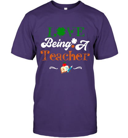 Love Being A Teacher Saint Patricks Day Shirt T-Shirt Purple