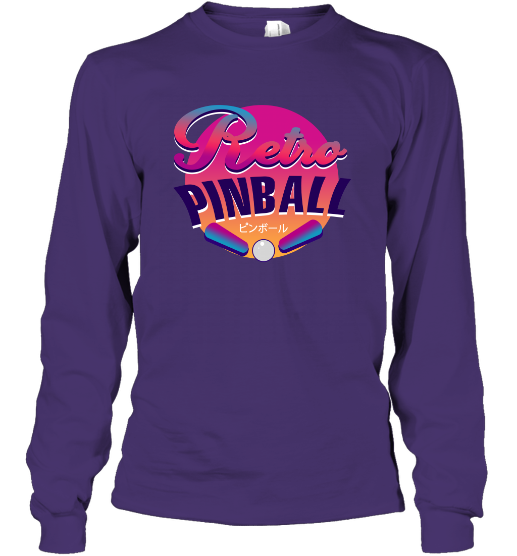 Retro Pinball Shirt Long Sleeve T-Shirt Long Sleeve T-Shirt Purple