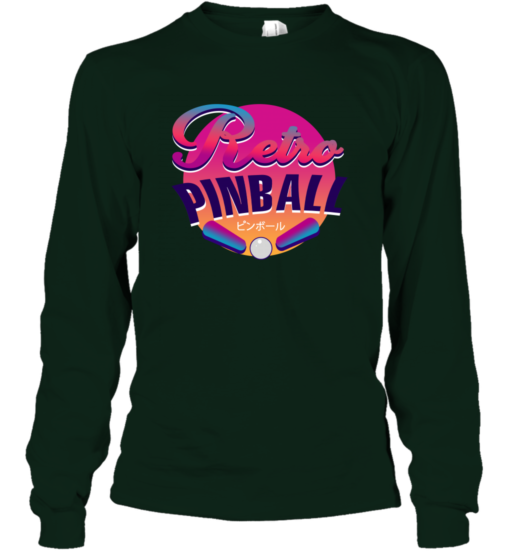 Retro Pinball Shirt Long Sleeve T-Shirt Long Sleeve T-Shirt Forest Green