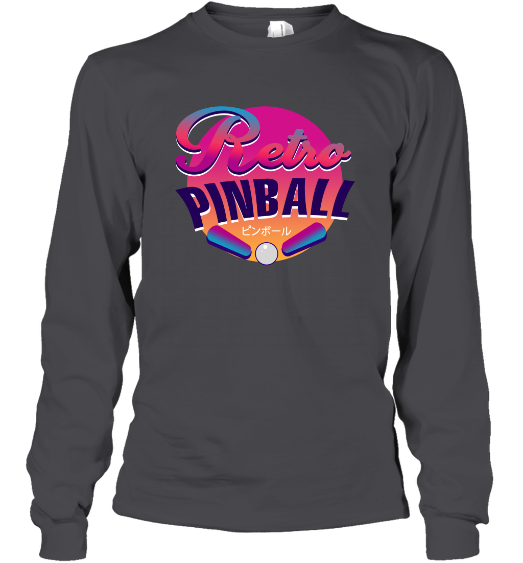 Retro Pinball Shirt Long Sleeve T-Shirt Long Sleeve T-Shirt Dark Heather