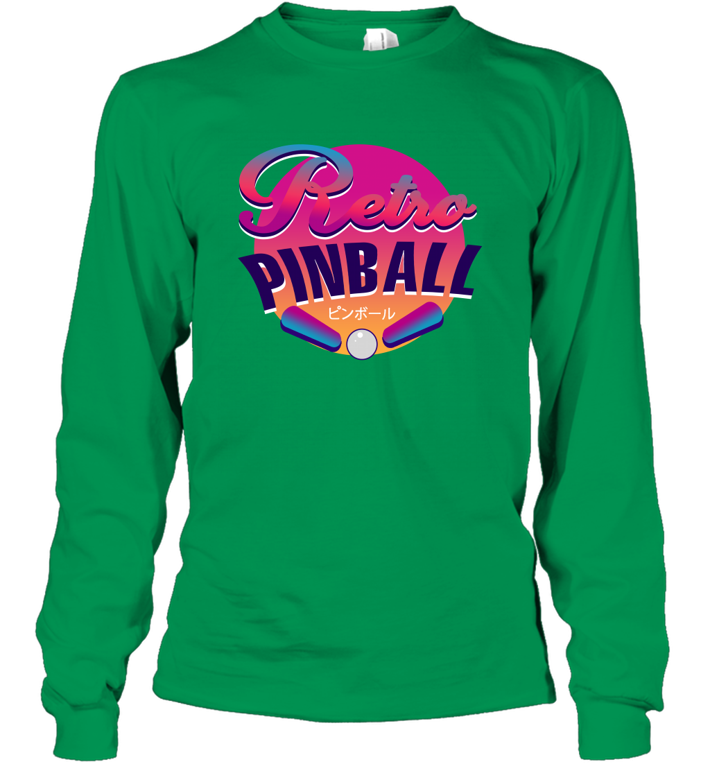 Retro Pinball Shirt Long Sleeve T-Shirt Long Sleeve T-Shirt Irish Green