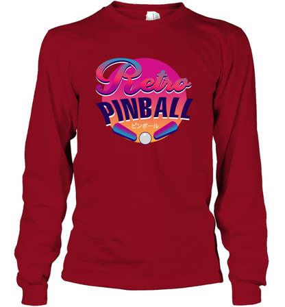 Retro Pinball Shirt Long Sleeve T-Shirt Long Sleeve T-Shirt Cardinal Red