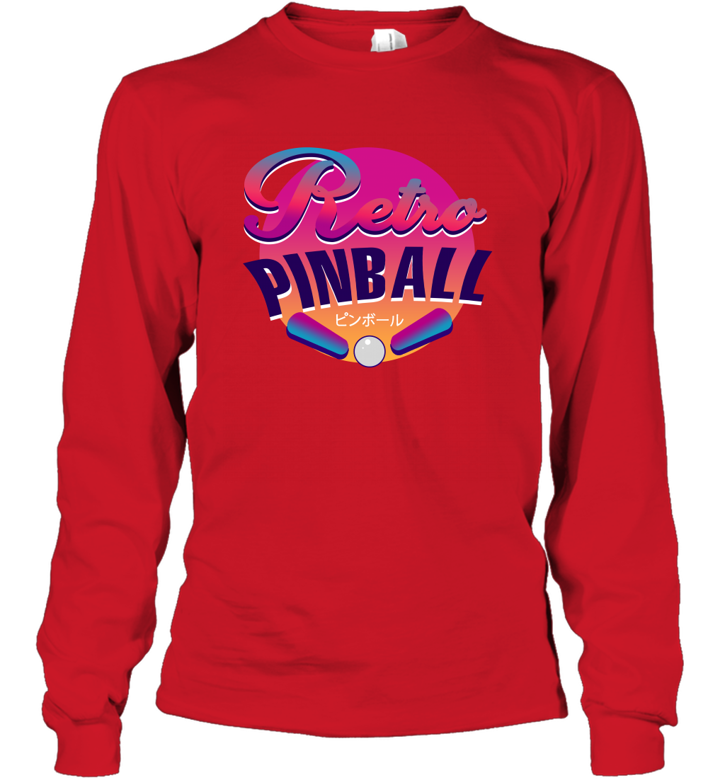 Retro Pinball Shirt Long Sleeve T-Shirt Long Sleeve T-Shirt Red