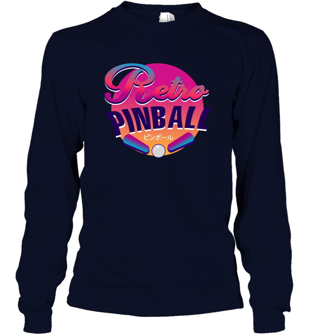 Retro Pinball Shirt Long Sleeve T-Shirt Long Sleeve T-Shirt Navy