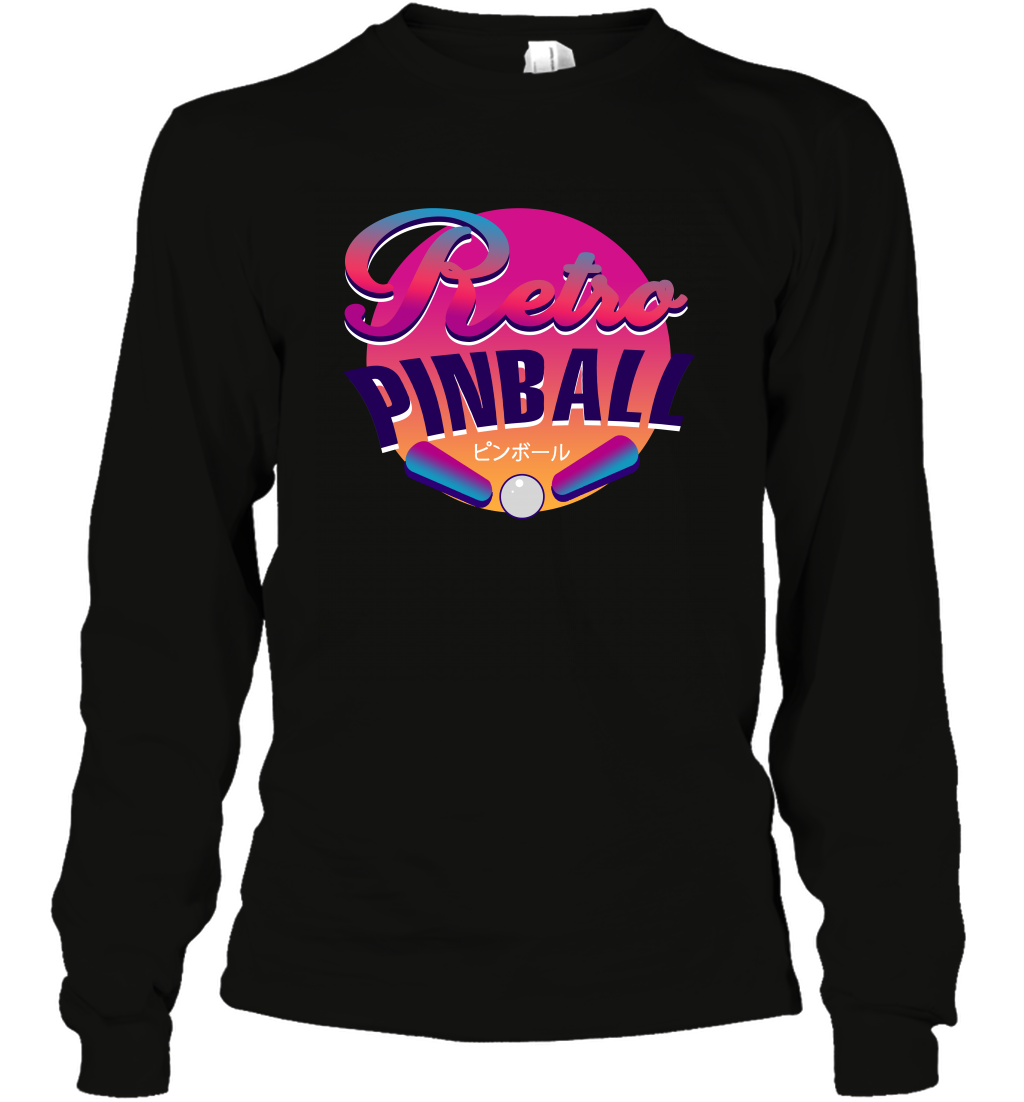 Retro Pinball Shirt Long Sleeve T-Shirt Long Sleeve T-Shirt Black