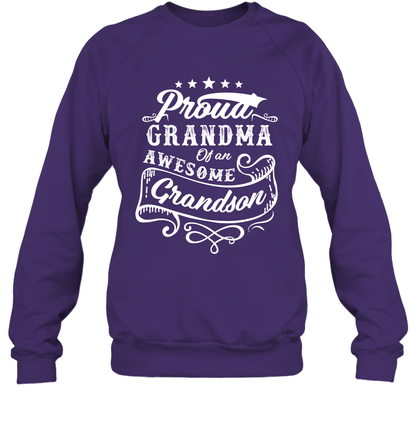 Proud Grandma Of An Awesome Grandson Shirt Sweatshirt Sweatshirt Purple