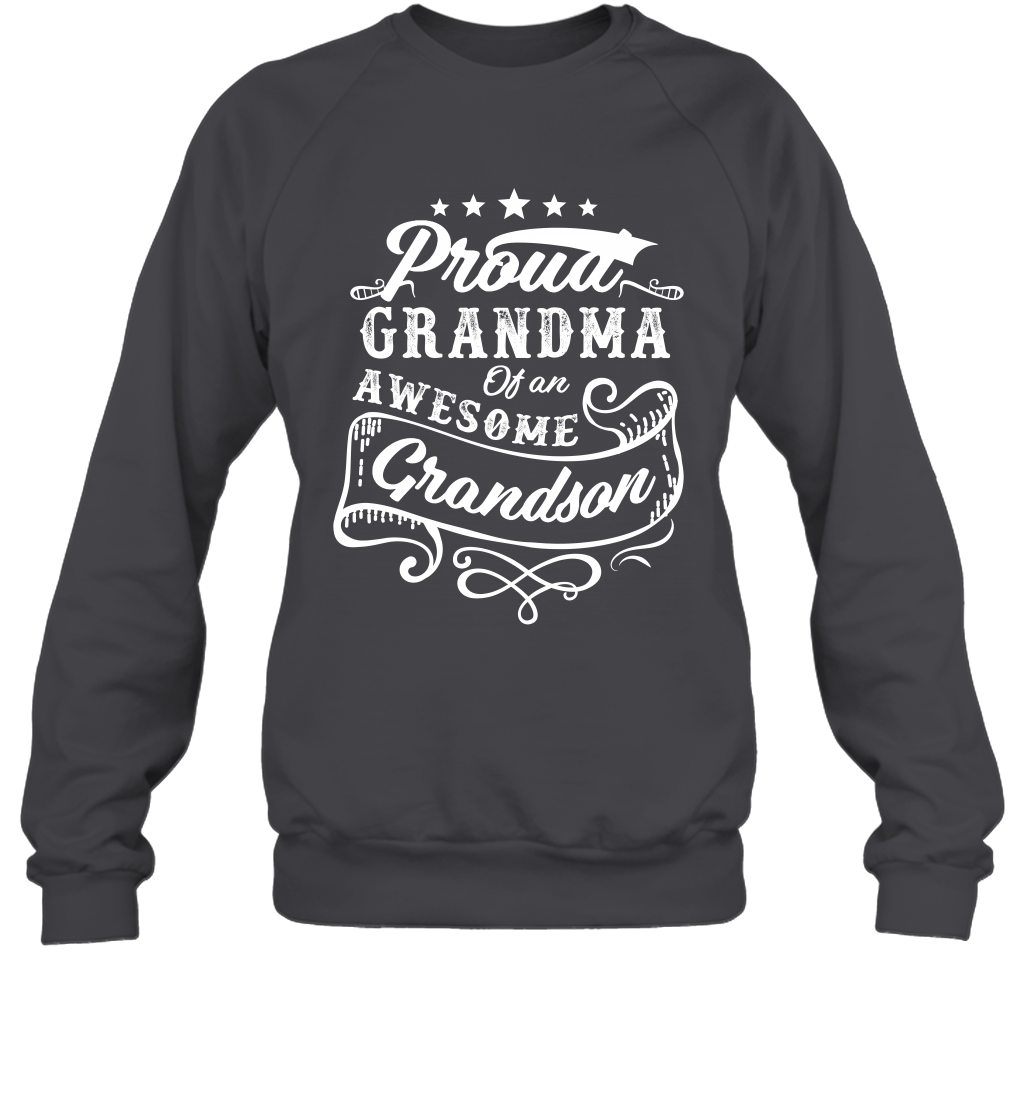 Proud Grandma Of An Awesome Grandson Shirt Sweatshirt Sweatshirt Dark Heather
