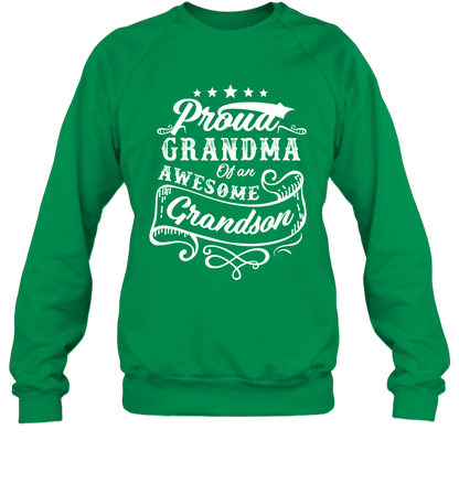 Proud Grandma Of An Awesome Grandson Shirt Sweatshirt Sweatshirt Irish Green