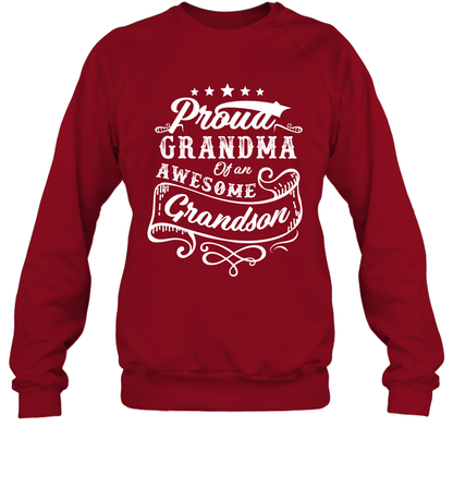 Proud Grandma Of An Awesome Grandson Shirt Sweatshirt Sweatshirt Cardinal Red