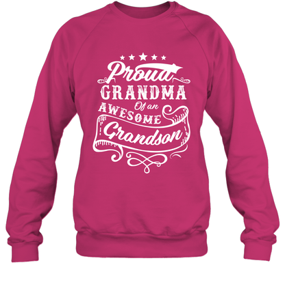 Proud Grandma Of An Awesome Grandson Shirt Sweatshirt Sweatshirt Heliconia