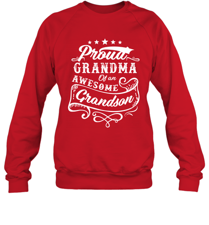 Proud Grandma Of An Awesome Grandson Shirt Sweatshirt Sweatshirt Red
