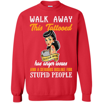 Autism Awareness T-shirt Walk Away This Tattooed Red