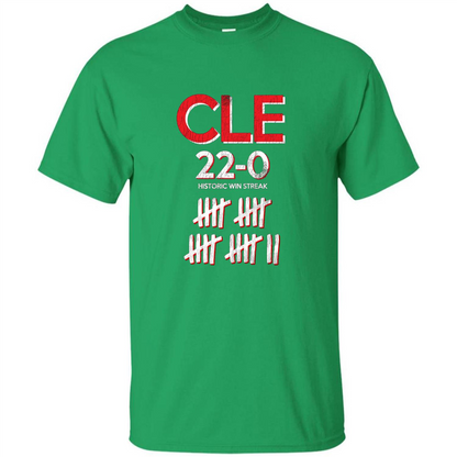 Baseball T-shirt Historic Win Streak 22-0 T-Shirt Irish Green