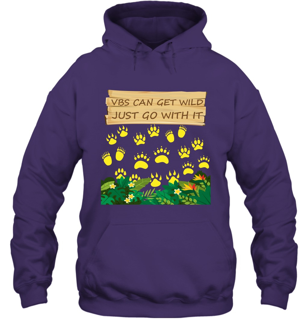 Vbs Can Get Wild Just Go With It Vacation Bible School Shirt Hoodie Hoodie Purple