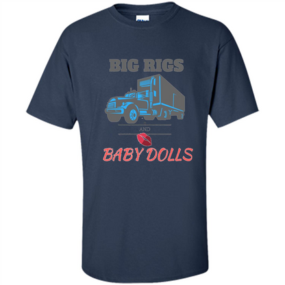 Trucker T-shirt Big Rigs And Baby Dolls Navy