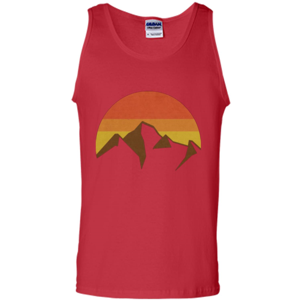 Mountain And Fall Sun T-shirt Red