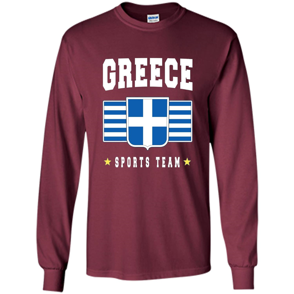 GREECE T-shirt Greek Flag T-shirt Sports Team Maroon