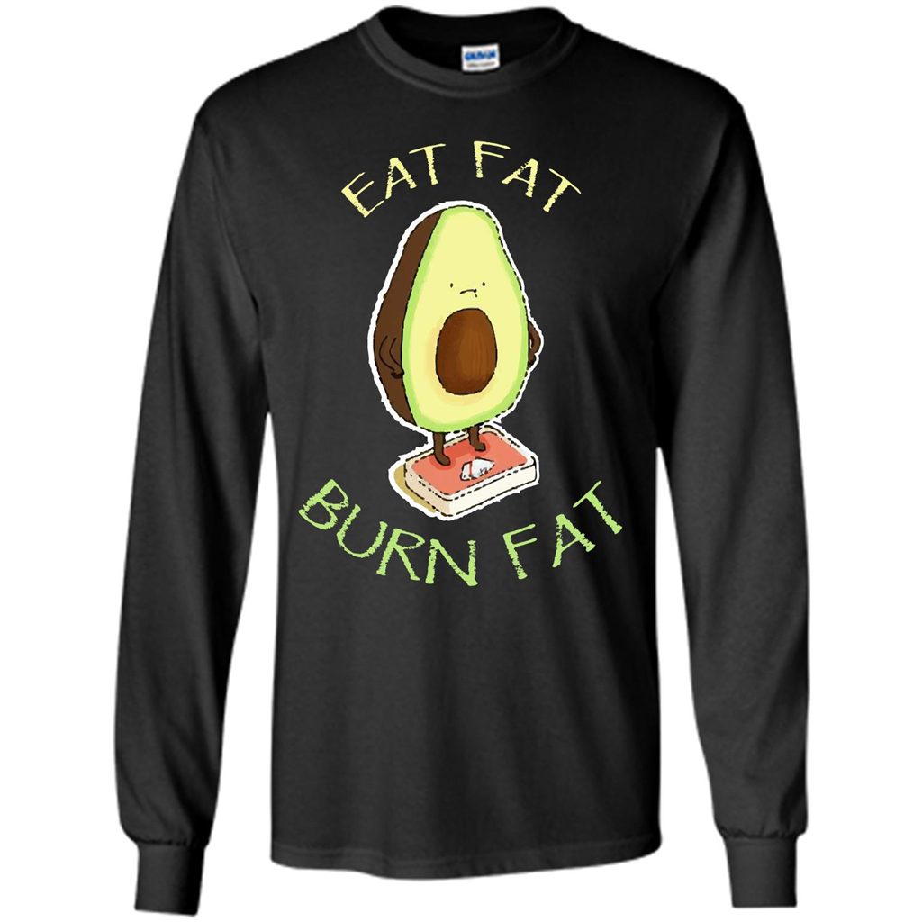 Avocado T-shirt Eat Fat Burn Fat T-shirt Orange