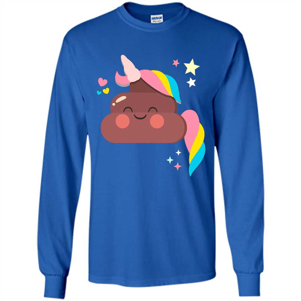 Emoji Happy Unicorn Poop Funny T-shirt Royal