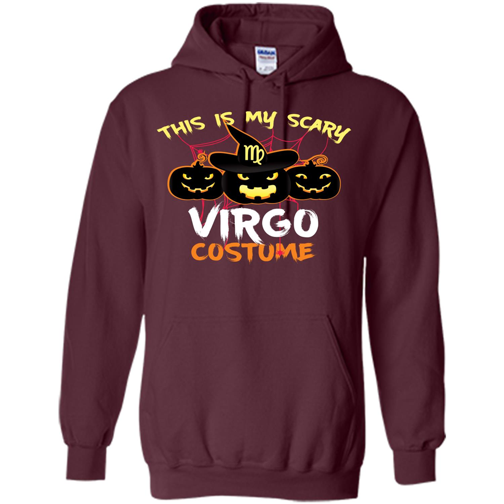 Halloween T-shirt This Is My Scary Virgo Costume T-shirt Maroon