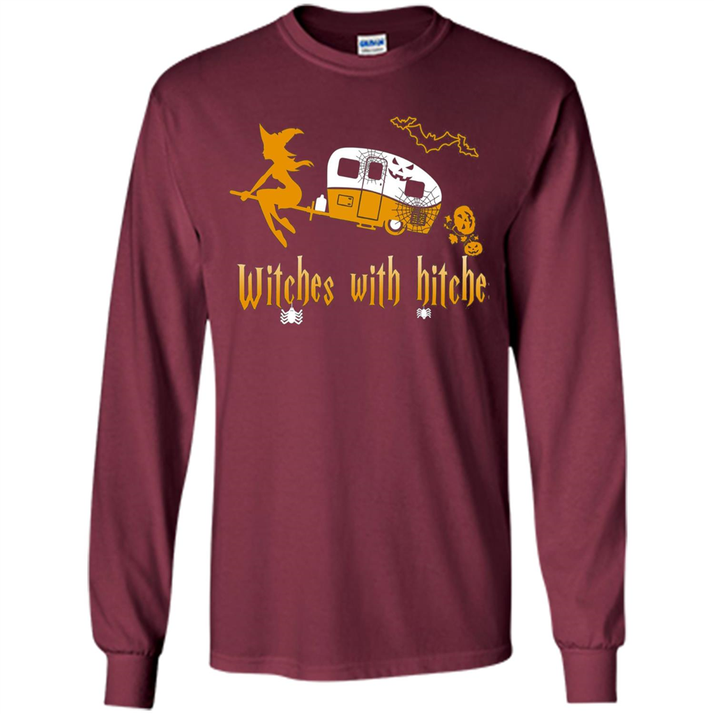 Halloween T-shirt Witches With Hitches T-shirt Maroon