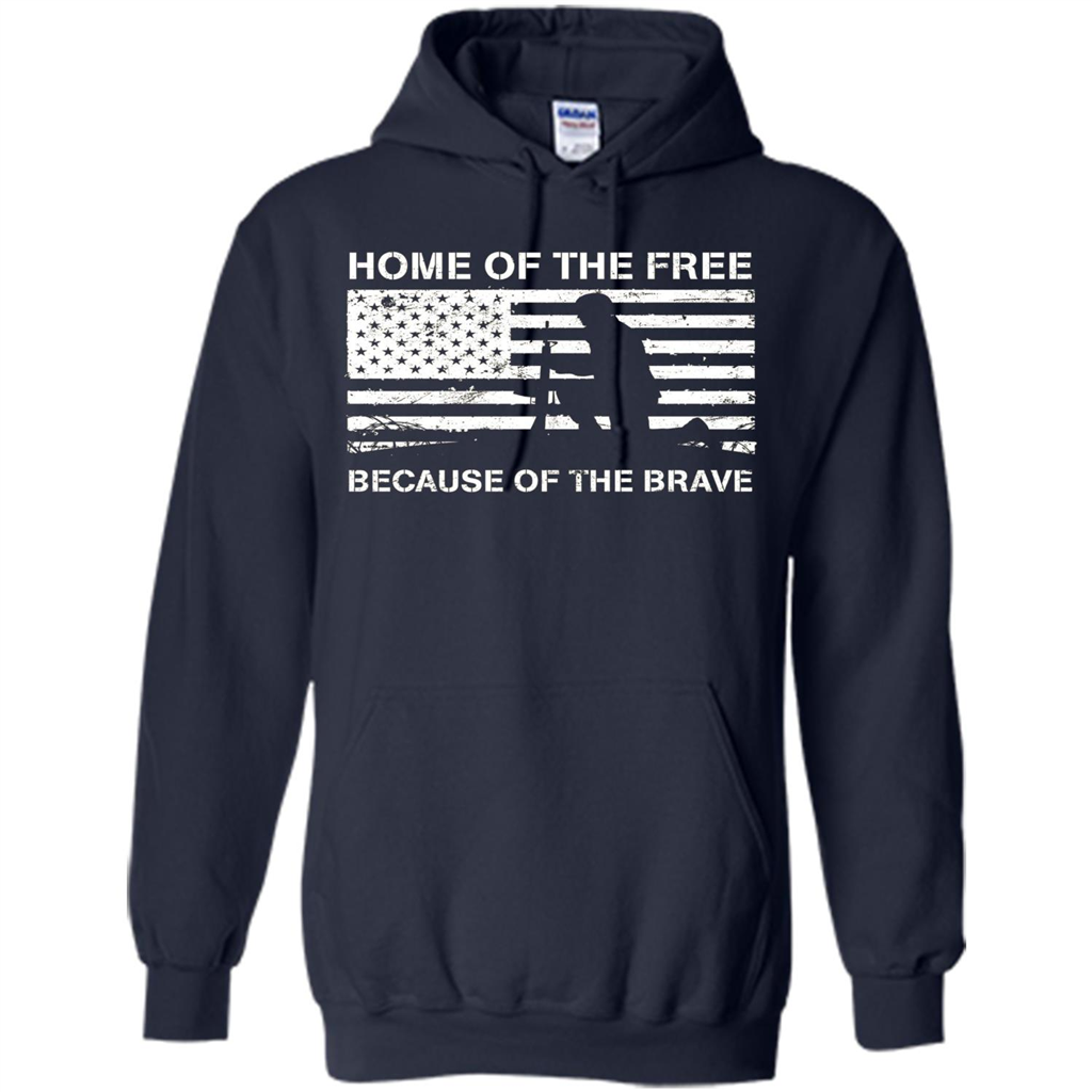 Military T-shirt Home Of The Free Because Of The Brave Navy