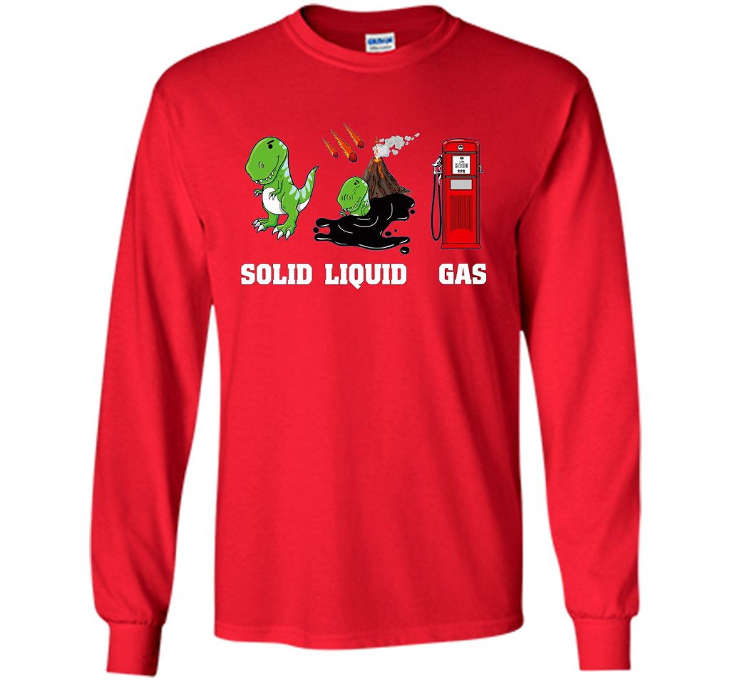 Dinosaur Solid Liquid Gas T-shirt Red