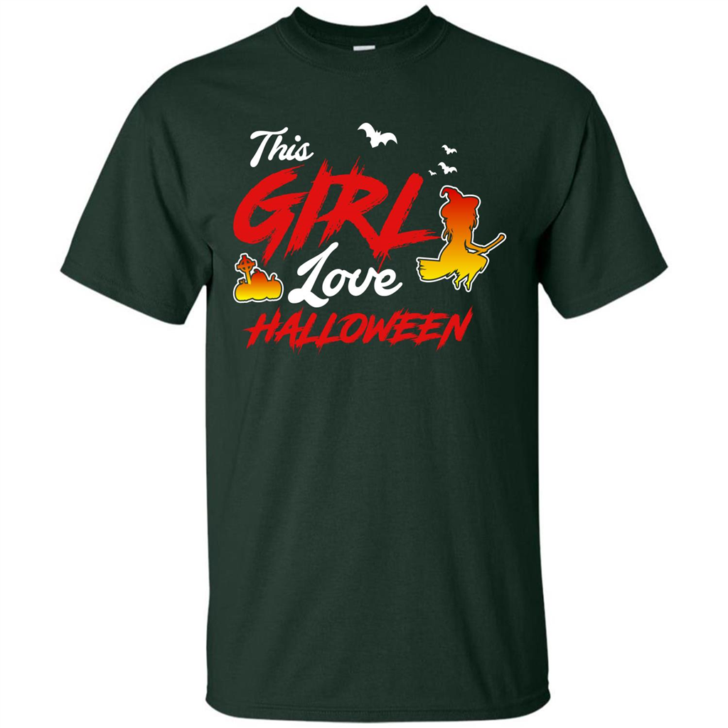 Halloween T-shirt This Girl Love Halloween Forest Green