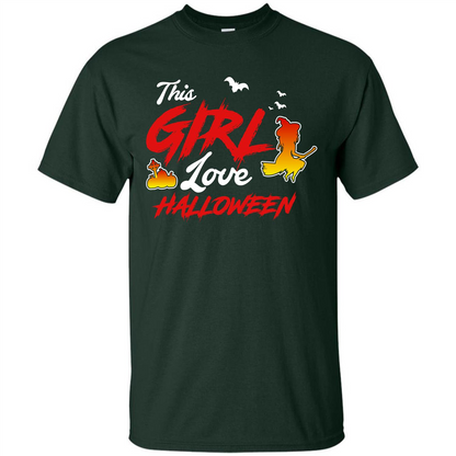 Halloween T-shirt This Girl Love Halloween Forest Green