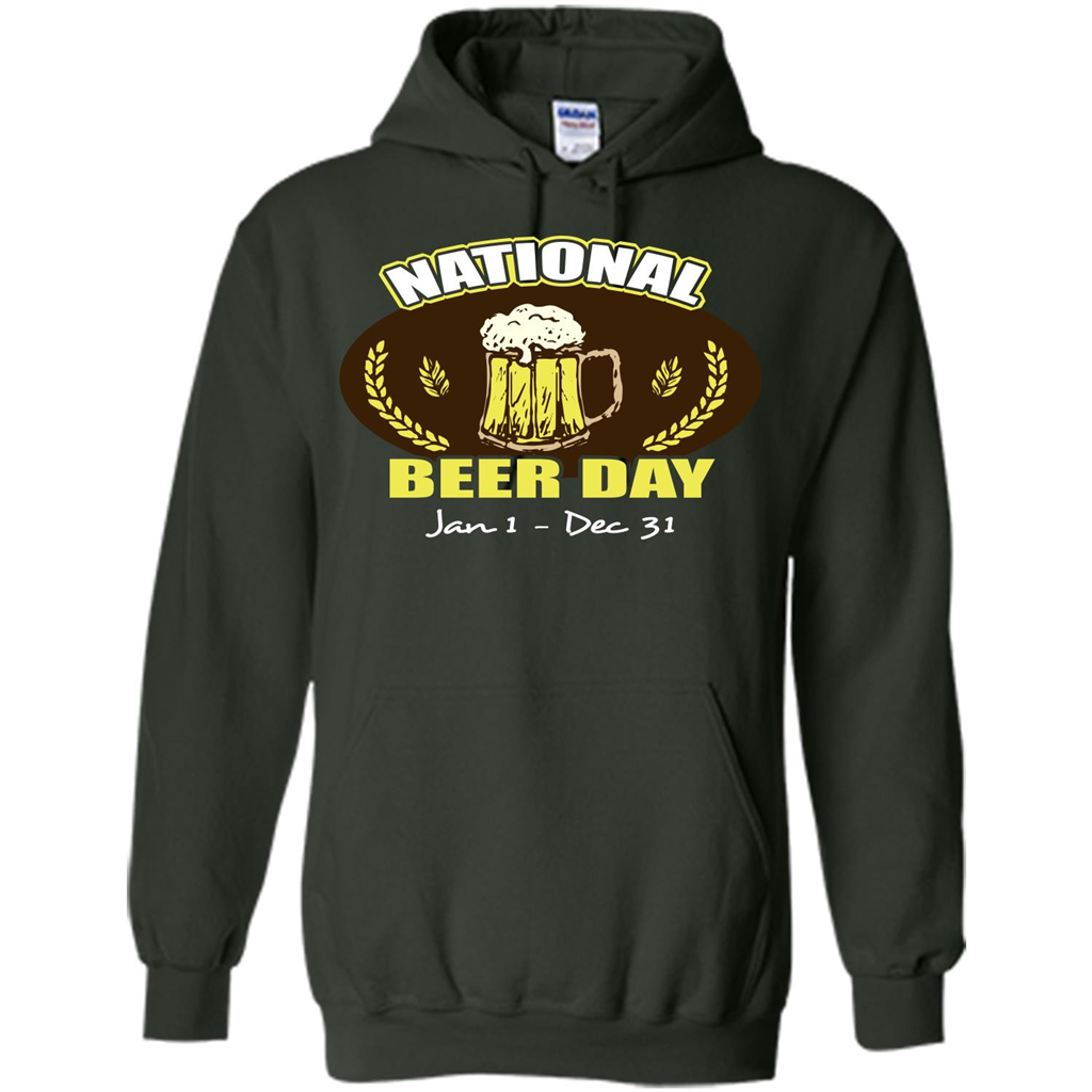 Beer T-shirt National Beer Day Jan1-Dec 31 Forest Green