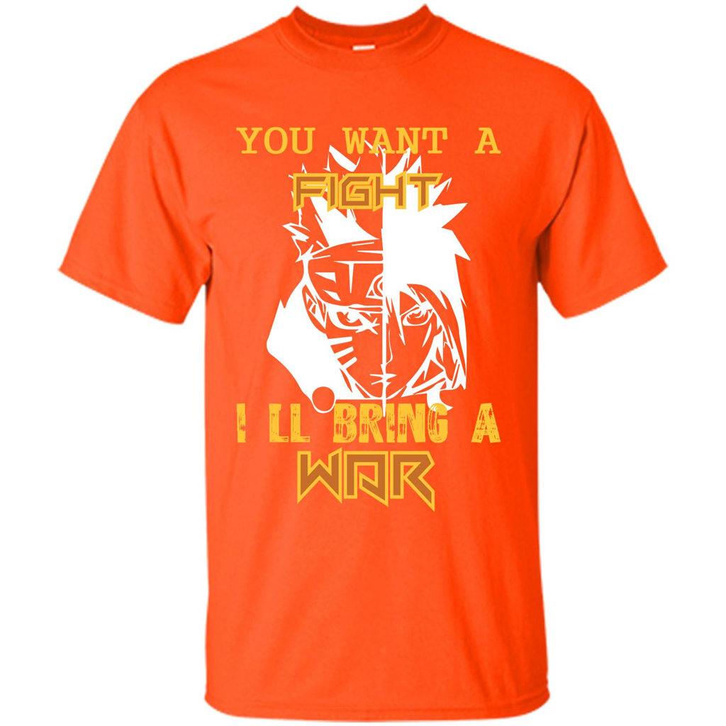 Movie T-shirt You Want A Fight I_Ñéll Bring A War Orange