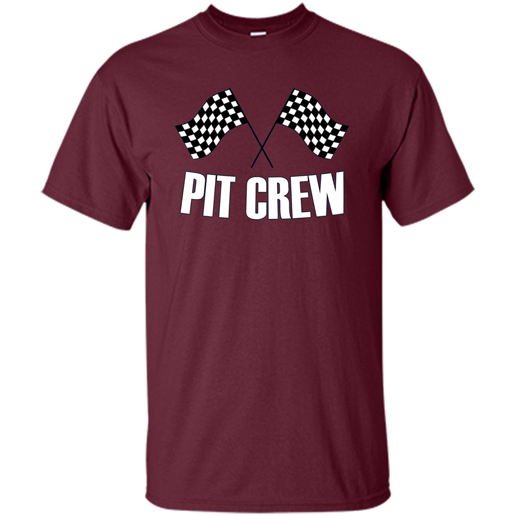 Pit Crew T-shirt for Hosting Race Car Parties Parents Pit Maroon
