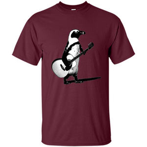 Funny Penguin T-shirt Penguin Plays Guitar