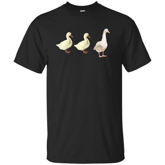 Duck and Goose Funny Farm Animal T-shirt Black