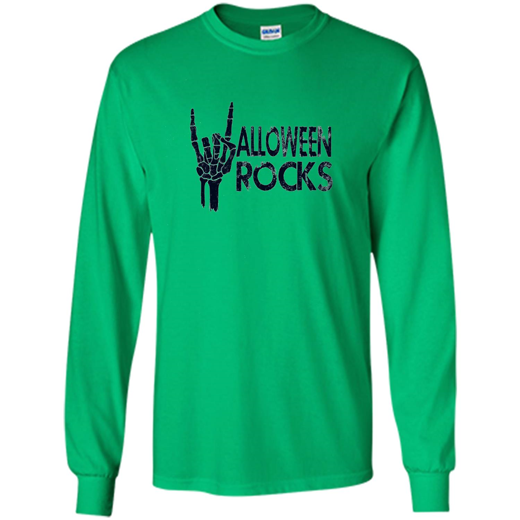 Halloween Rocks Skeleton T-shirt Irish Green