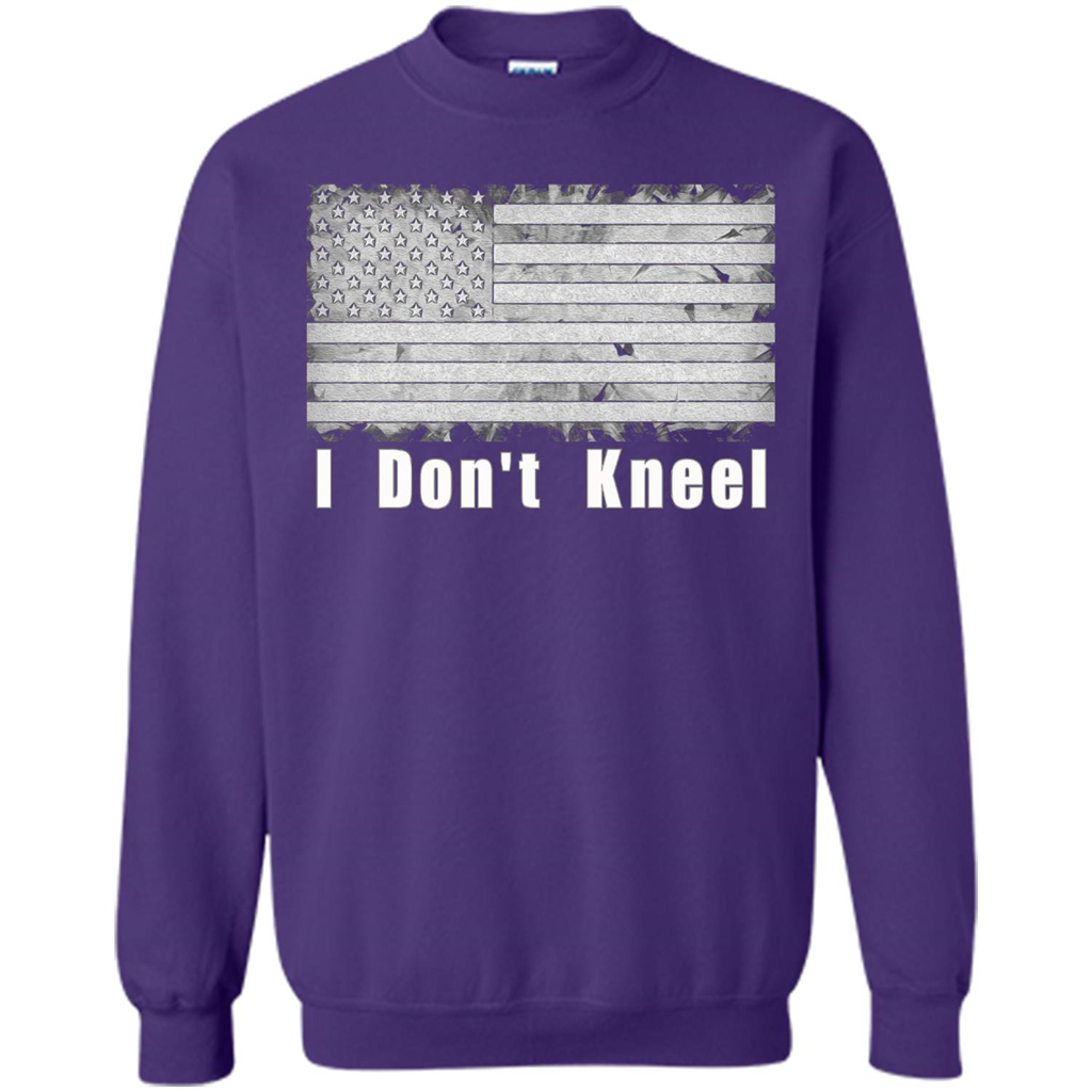 American T-shirt I Don't Kneel Patriotic American Flag Orange