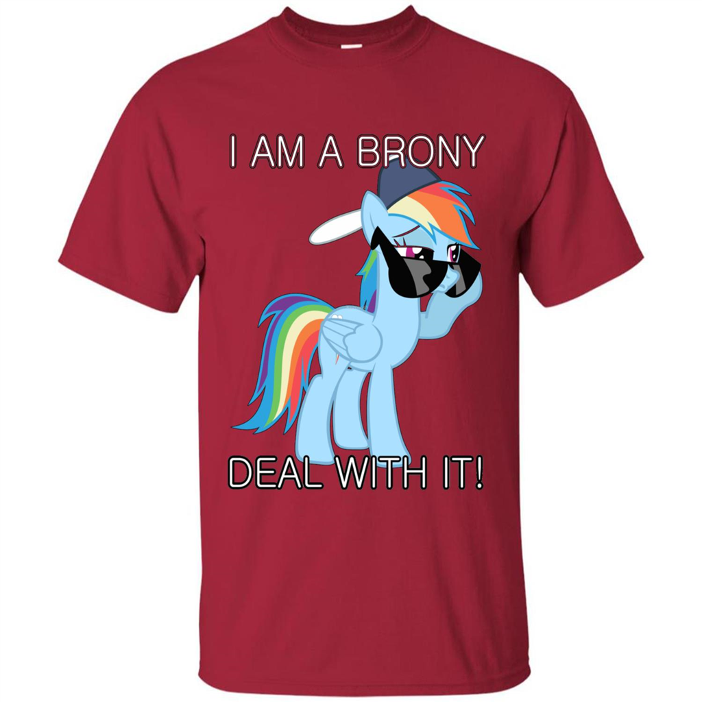 I Am A Brony Deal With It Rainbow Dash Brony T-shirt Cardinal
