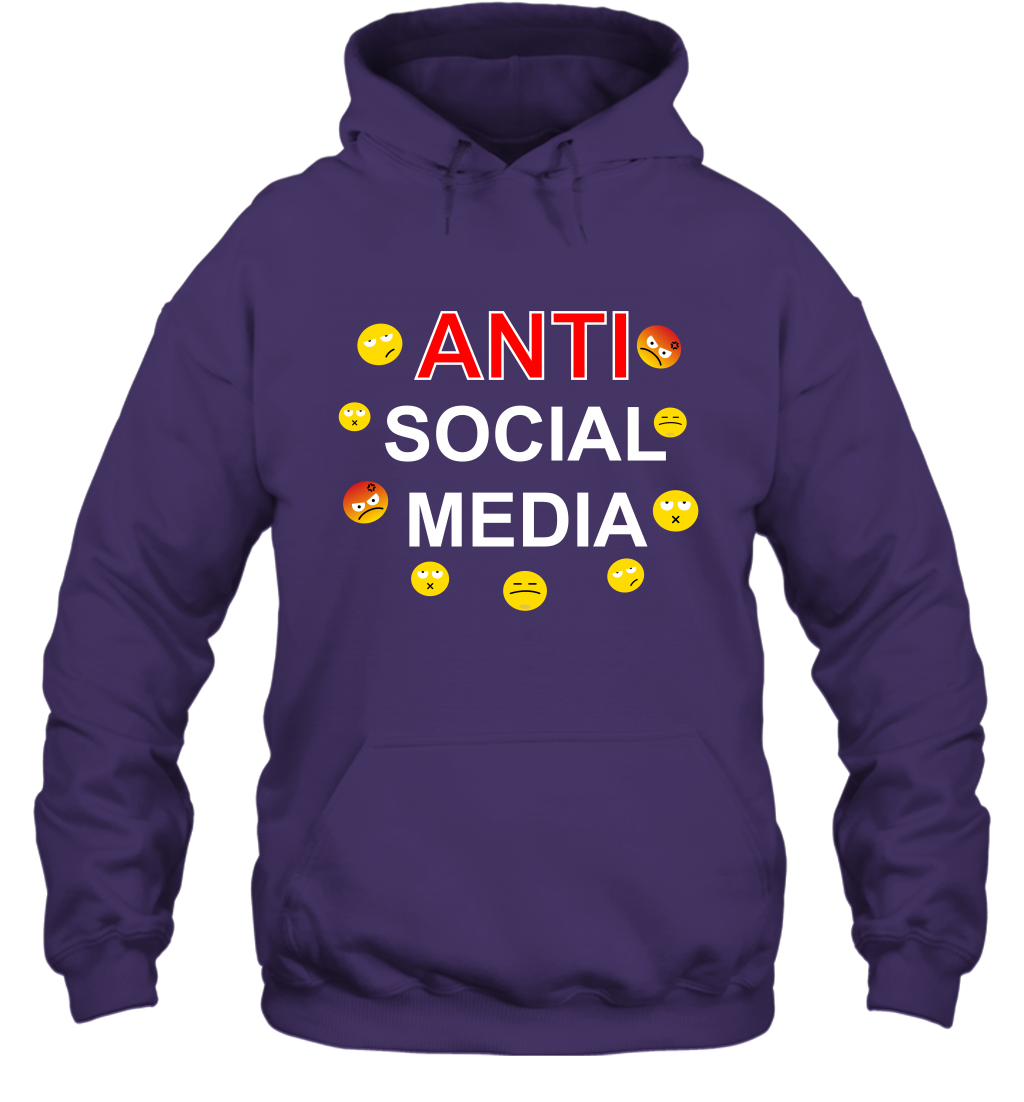 Anti Social Media Shirt Hoodie Hoodie Purple