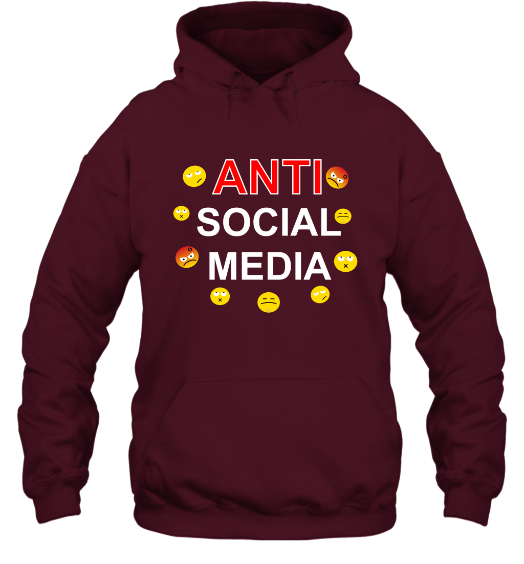 Anti Social Media Shirt Hoodie Hoodie Maroon