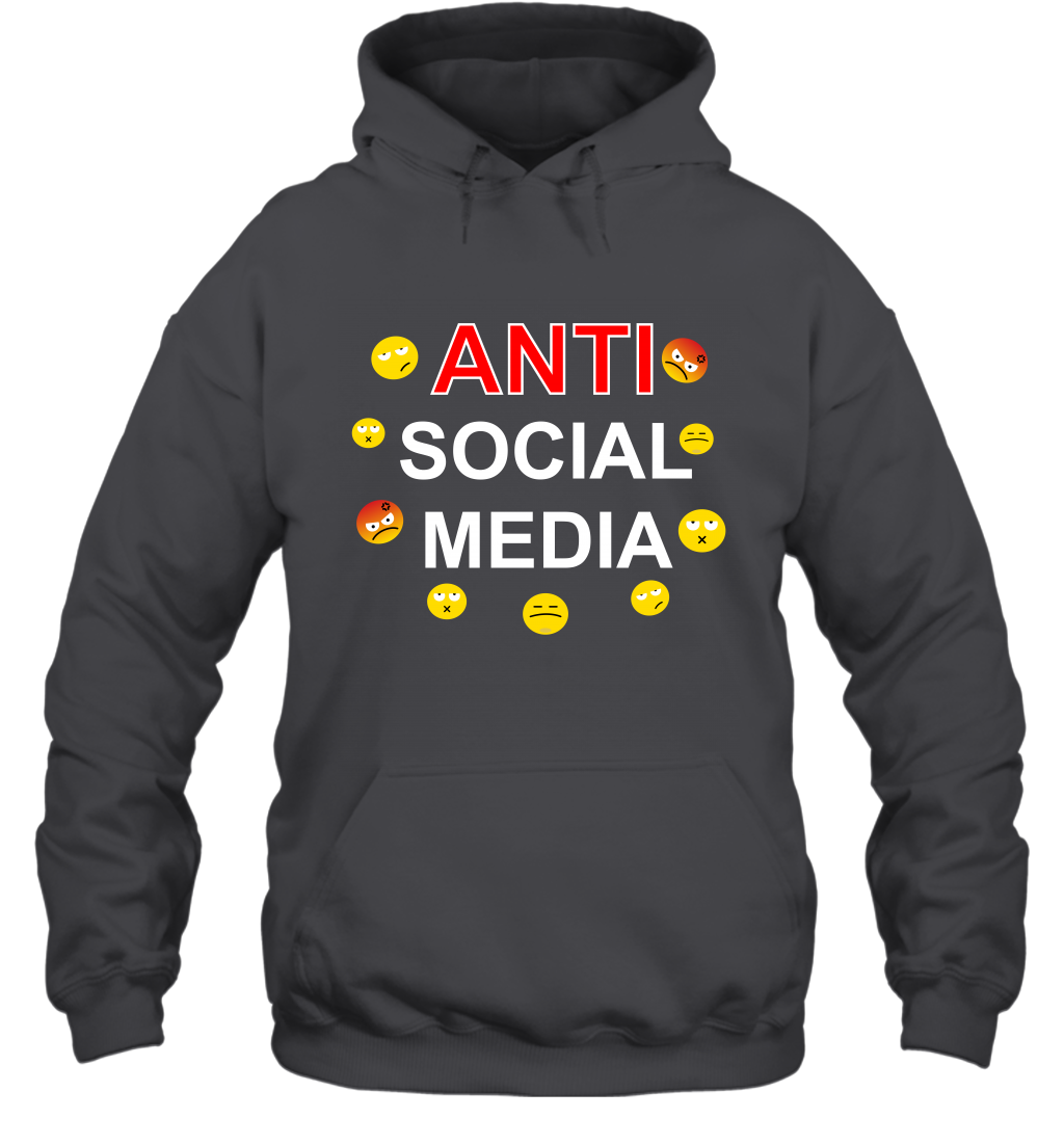 Anti Social Media Shirt Hoodie Hoodie Dark Heather