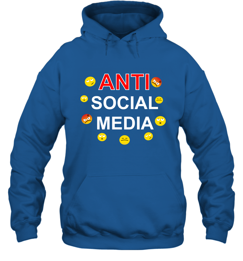 Anti Social Media Shirt Hoodie Hoodie Royal