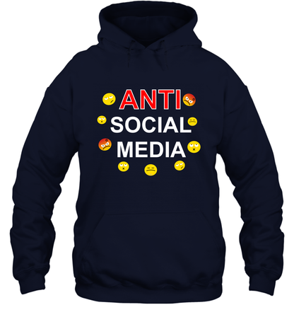 Anti Social Media Shirt Hoodie Hoodie Navy