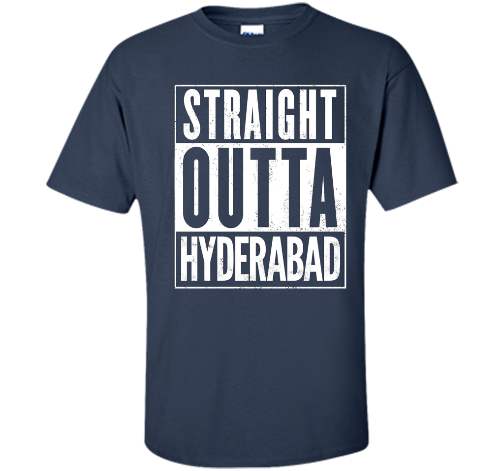 Straight Outta HYDERABAD T-Shirt cool shirt Navy