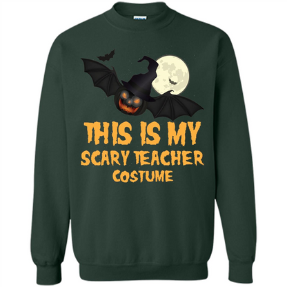 Funny Halloween Teacher T-shirt This is My Scary Teacher Costume Forest Green