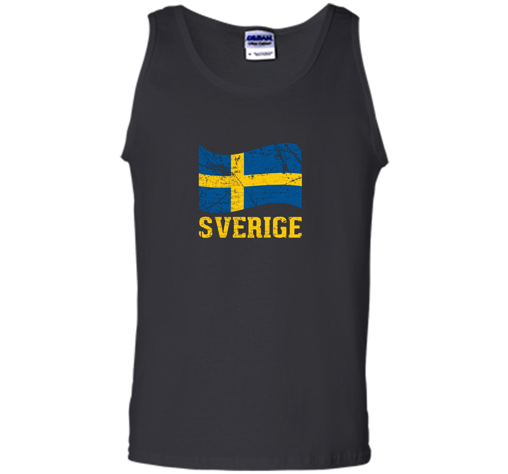 Swedish Flag, Sverige Souvenir Vintage T-Shirt t-shirt Black