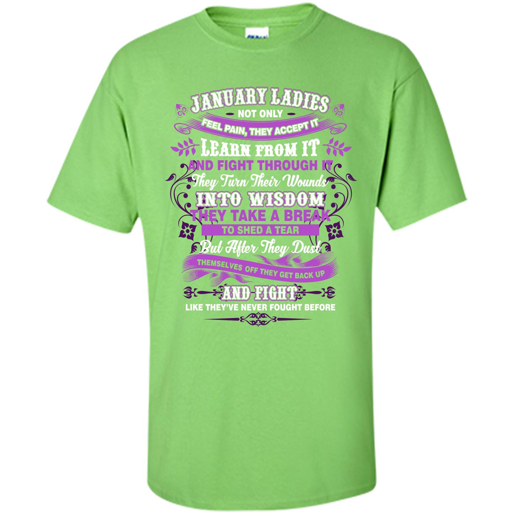 January Ladies T-shirt January Lady Facts Lime