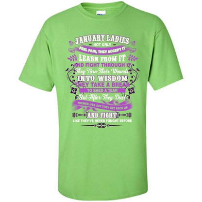 January Ladies T-shirt January Lady Facts Lime