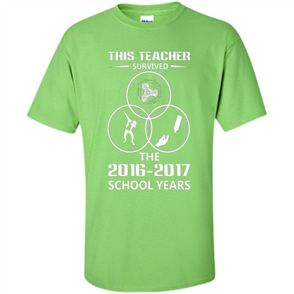 This Teacher Survived The 2016 2017 School Years T-shirt Lime